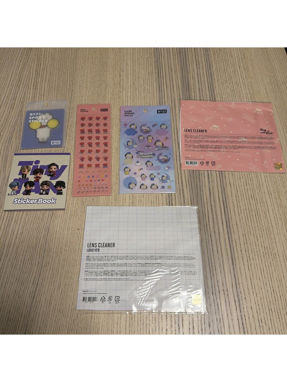 BTS BT21 Stationery Lot TinyTan Sticker Book Epoxy Stickers Clear Sheets New